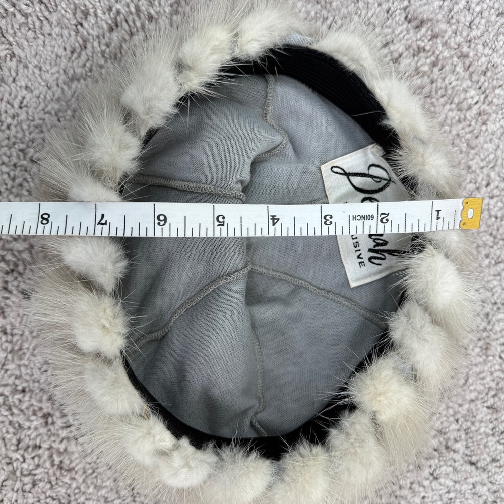 VINTAGE 50s 60s SAPPHIRE MINK fur beanie HAT - Picture 7 of 7
